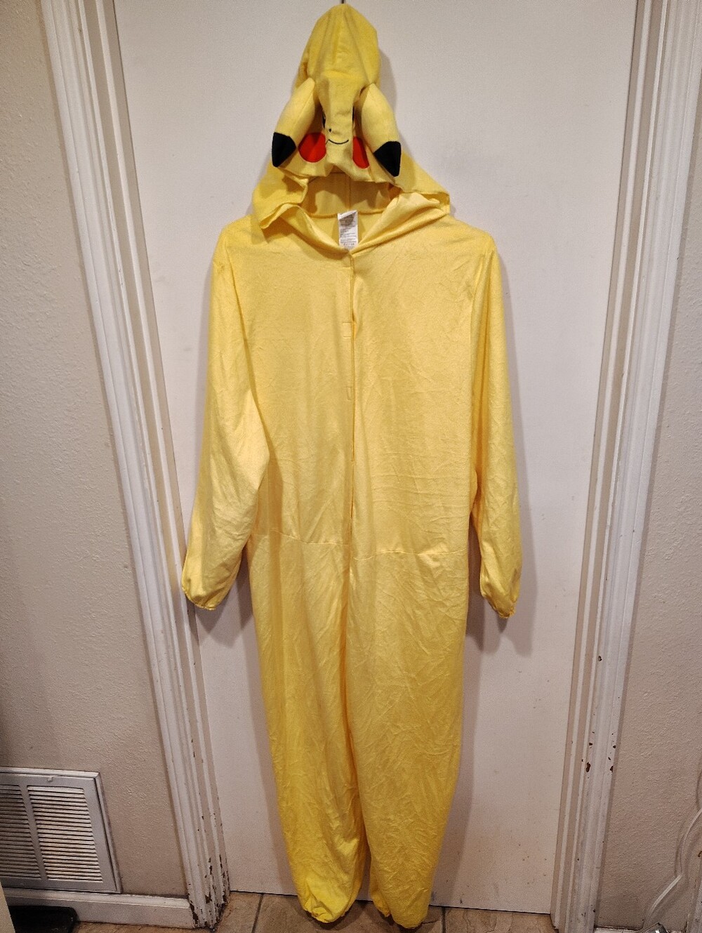 Pokemon Adult Pikachu Union Suit One Piece Costume Sz XL Cosplay Halloween Party